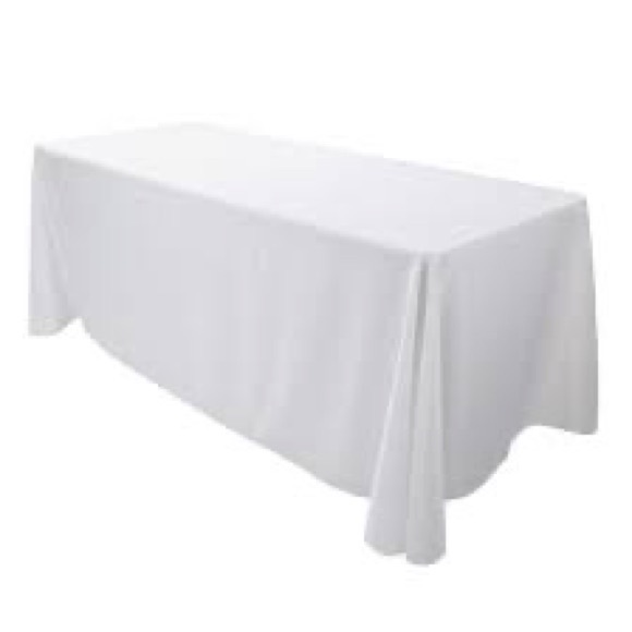 (8) White 90” x 132” tablecloths - Picture 1 of 4